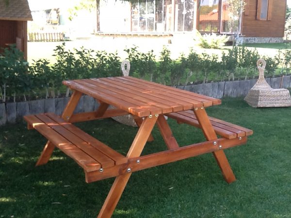 Ahşap piknik masası