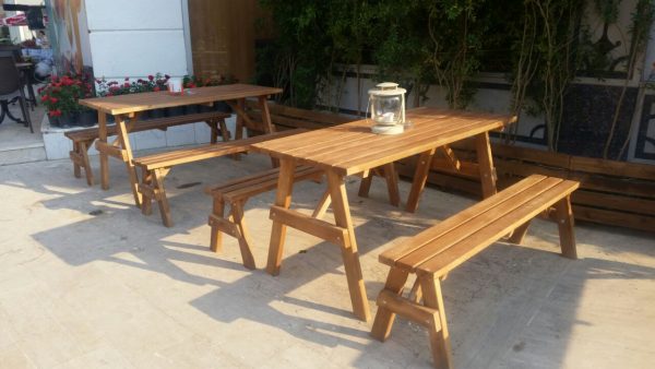 6 kişilik piknik masası bağımsız oturaklı