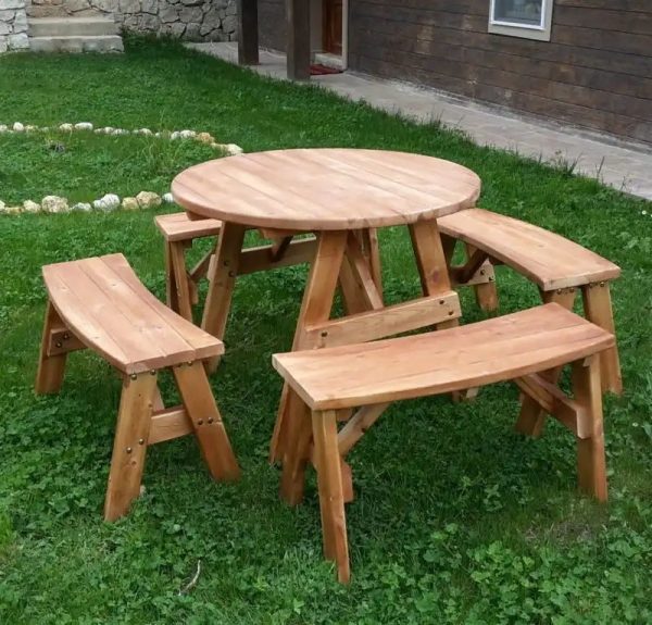 yuvarlak piknik masası 8 kişilik